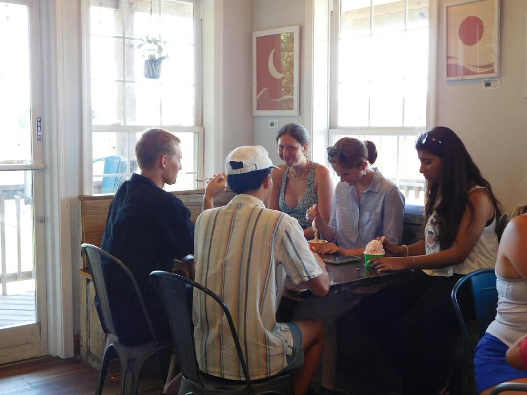 old friends at cafe