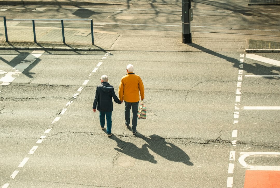 senior couple walking